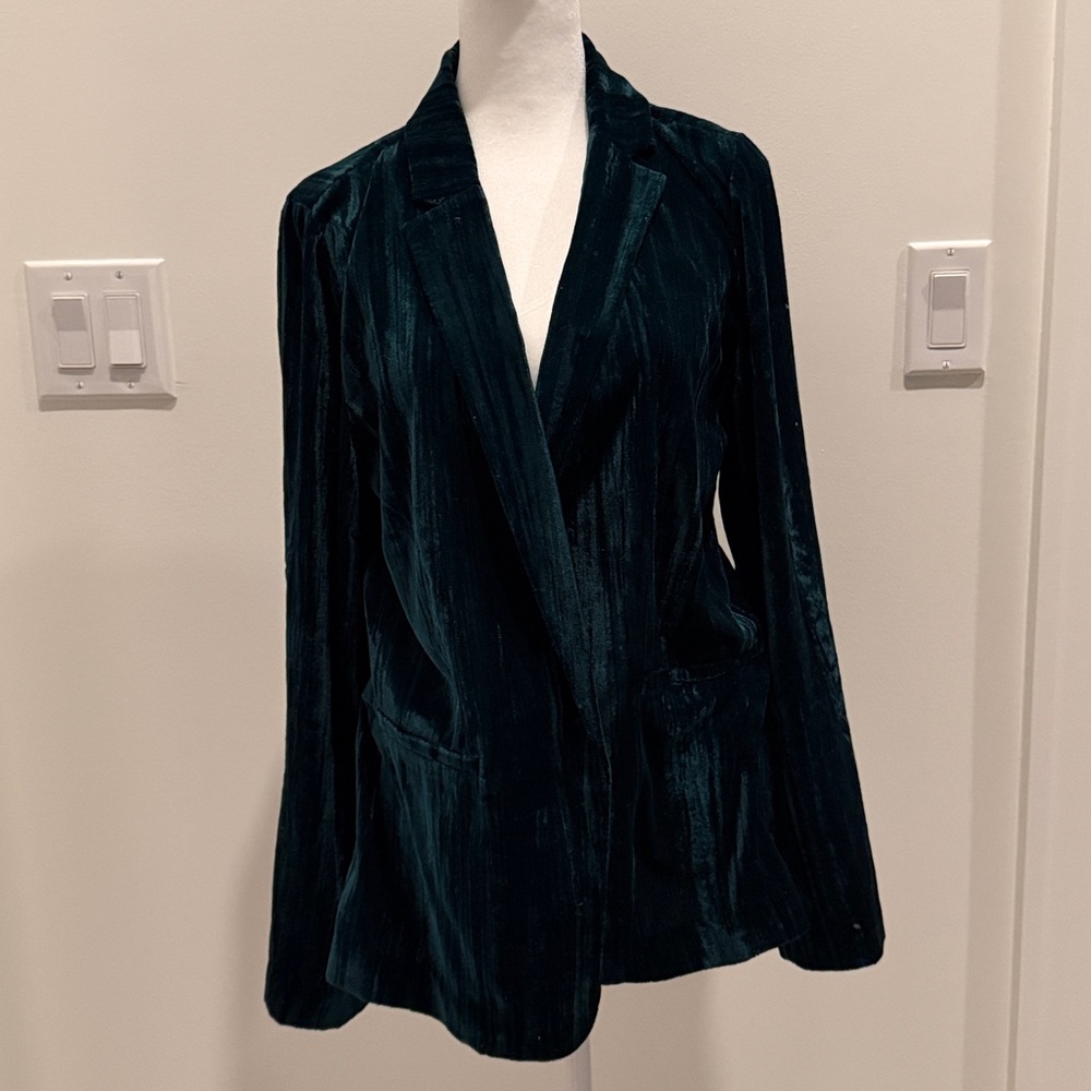 Maurices Emerald Green Crushed Velvet XS Jacket